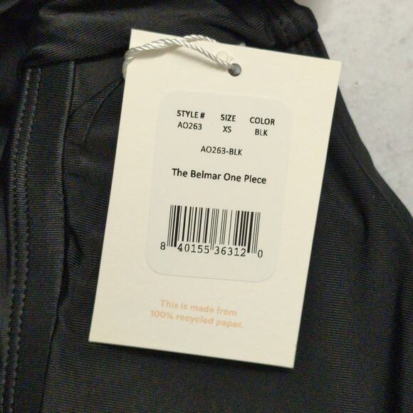 Andie The Belmar One Piece Black Tie Waist Swimwear Bathing Suit Size XS New - Picture 12 of 12